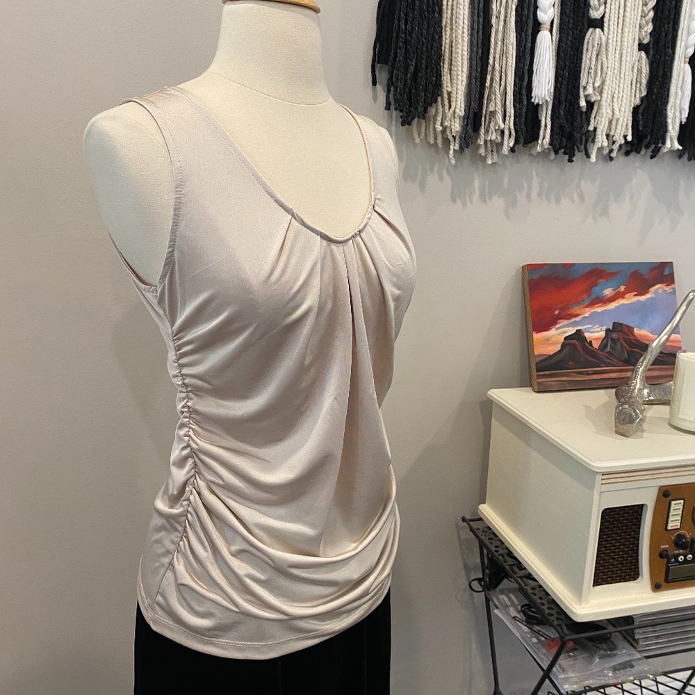 Ruched Creme Blouse